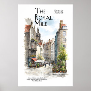 Royal Mile Edinburgh Poster Scotland Cobblestone