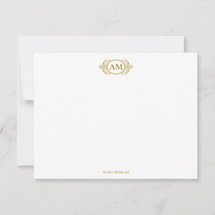 Royal Monogram Crest Luxury Gold Personalized Card