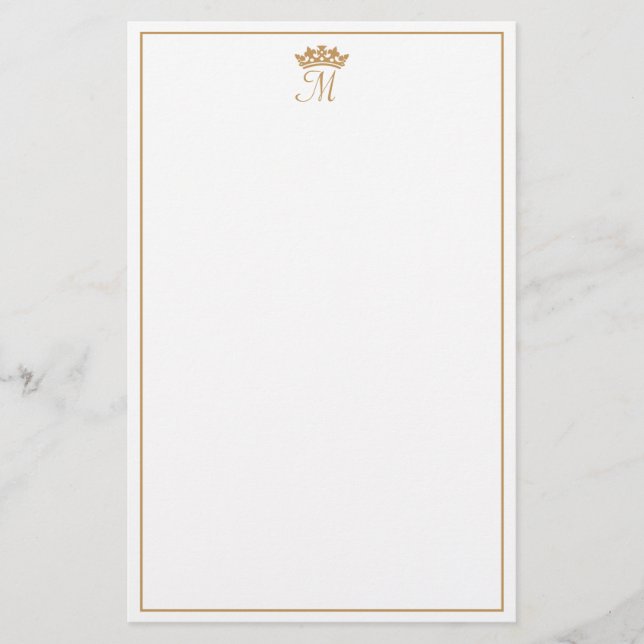 Royal Monogram Customizable Personal Stationery (Front)