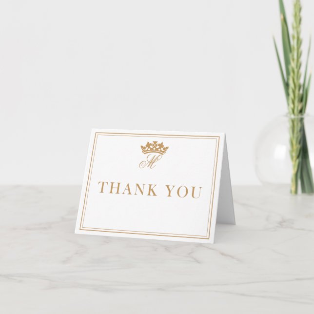 Royal Monogram Customizable Thank You Card (Front)