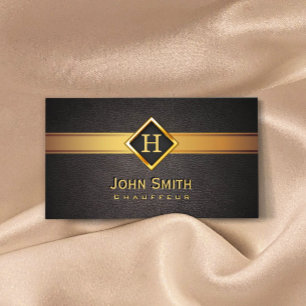 Royal Monogram Gold Étiquette Chauffeur Carte de v