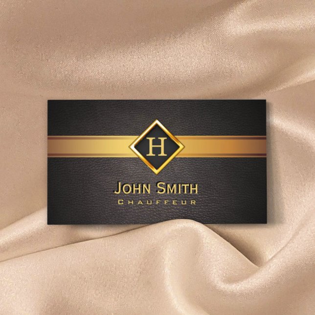 Royal Monogram Gold Label Chauffeur Business Card (Creator Uploaded)