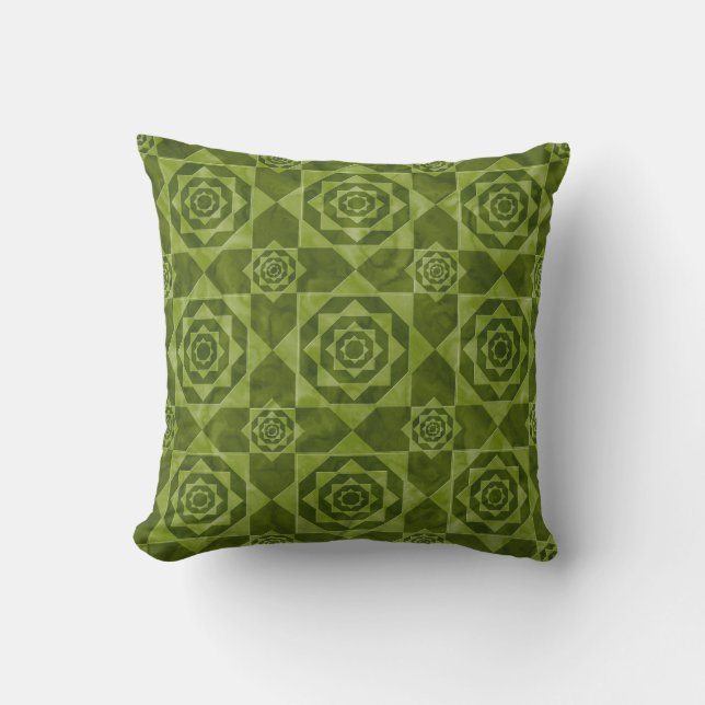 Royal Moroccan Fabric Geometric Art Design 3 Throw Pillow (Front)