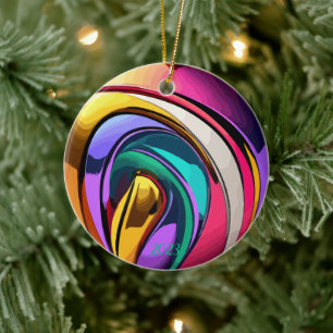 Royal Multi-Colour Metallic Ball Christmas Ornamen Ceramic Ornament