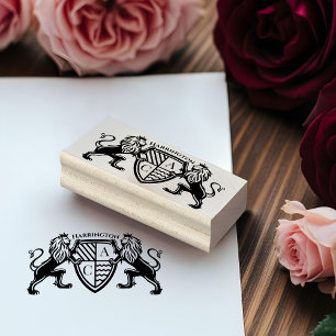 Royal Muse Medieval Fantasy Lion Emblem Wedding Rubber Stamp
