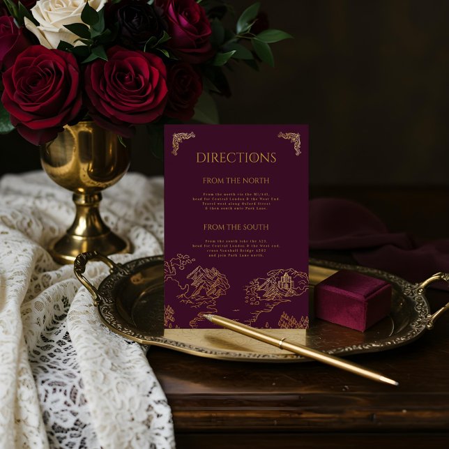 Royal Muse Medieval Fantasy Old World Map Wedding Enclosure Card (Royal Muse Medieval Fantasy Old World Map Wedding Enclosure Card (Front))