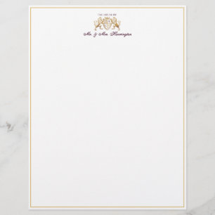 Royal Muse Medieval Lion Crest & Floral Wedding Letterhead