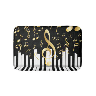 Royal Music Note Luxury piano keys Bath Mat