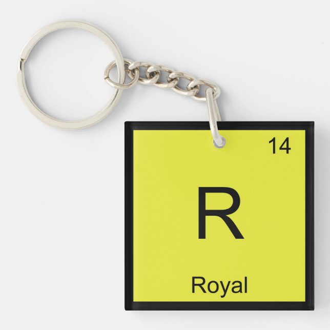Royal Name Chemistry Element Periodic Table Keychain (Front)