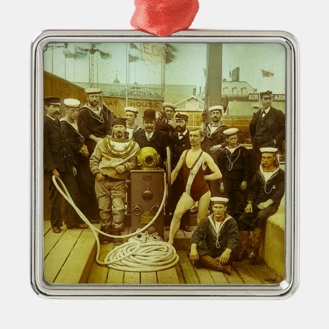 Royal Naval Exhibition 1891 Magic Lantern Slide Metal Ornament (Front)