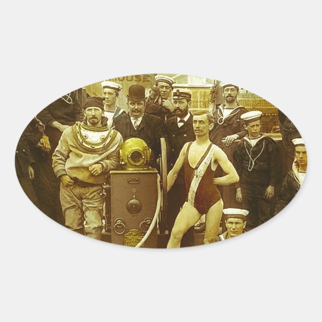 Royal Naval Exhibition 1891 Magic Lantern Slide Oval Sticker (Front)