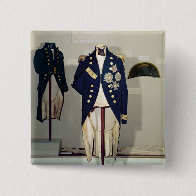 Royal Naval uniform worn 2 Inch Square Button (Front)