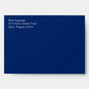 Royal Navy Blue A7 5x7 Return Address Envelope