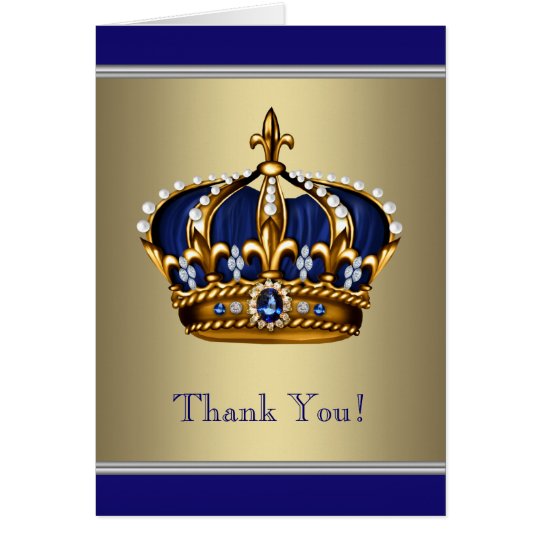 Royal Navy Blue and Gold Thank You Cards Zazzle.ca