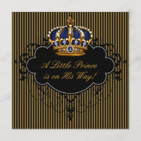 Royal Navy Blue Black Gold Prince Baby Boy Shower