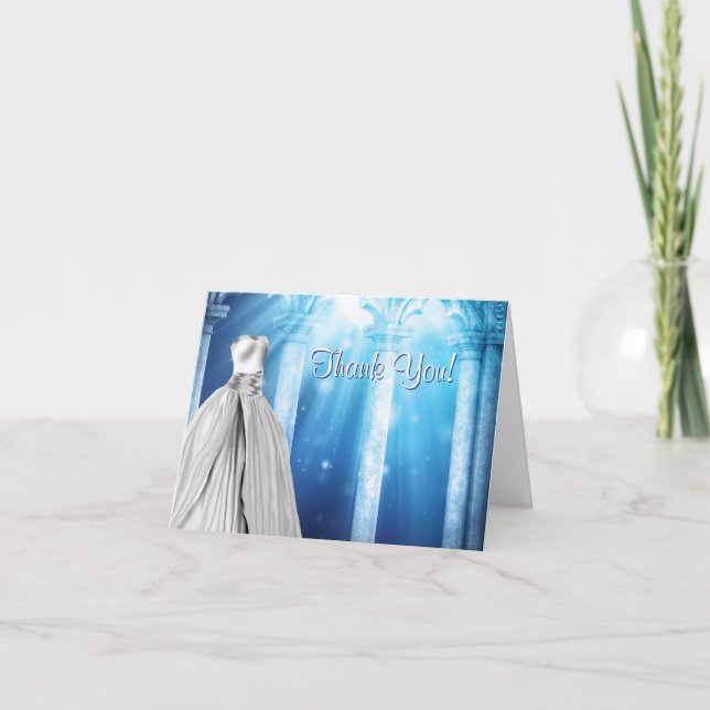 Royal Navy Blue Dress Thank You Cards (Front)