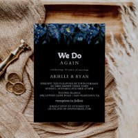 Royal Navy Blue Floral We Do Again Vow Renewal