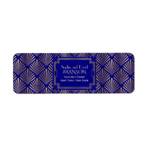 Royal Navy Blue Gold Great Gatsby Art Déco Mariage
