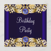 Royal Navy Blue Gold Womans Birthday Party