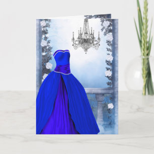 Royal Navy Blue Rose Party Invitation Card