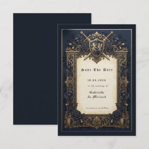 Royal Navy Moody Celestial Medieval Crest  Save The Date
