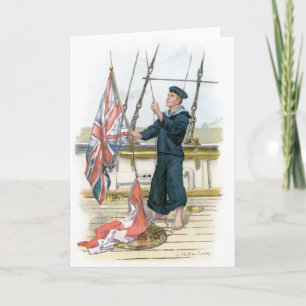 Royal Navy Sailor Signaling Card