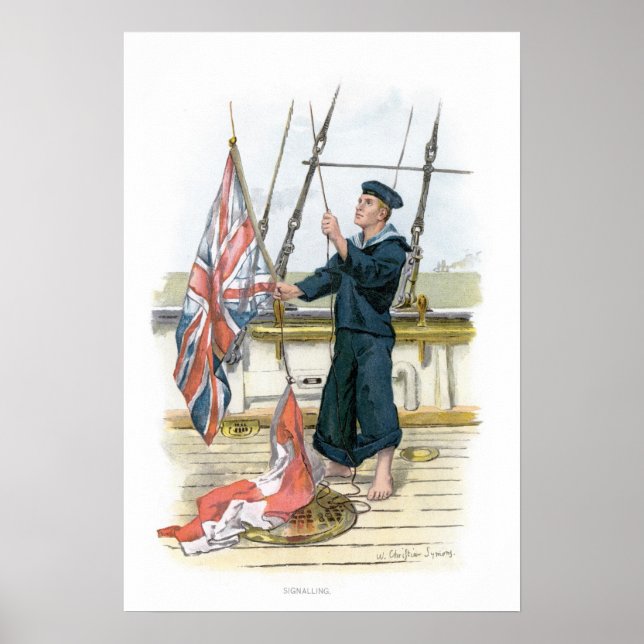 Royal Navy Sailor Signalling Poster (Front)