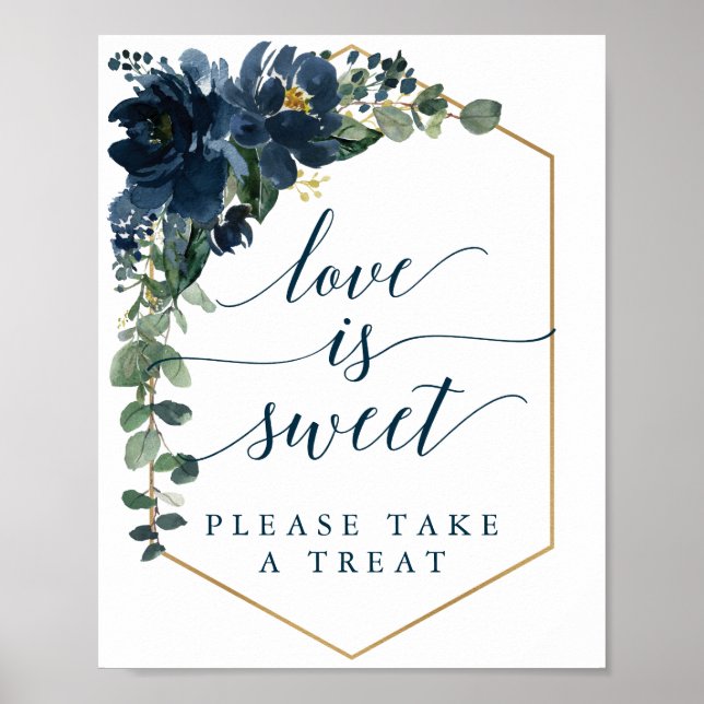 Royal Navy Wedding Sign Love Is Sweet (Front)
