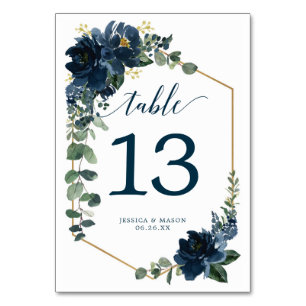 Royal Navy Wedding Table Numbers Double Sided