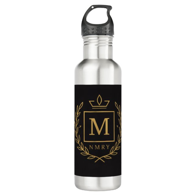 "Royal NMKY Emblem – Monogram M Crest Design" 710 Ml Water Bottle (Front)