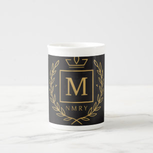 "Royal NMKY Emblem – Monogram M Crest Design" Bone China Mug
