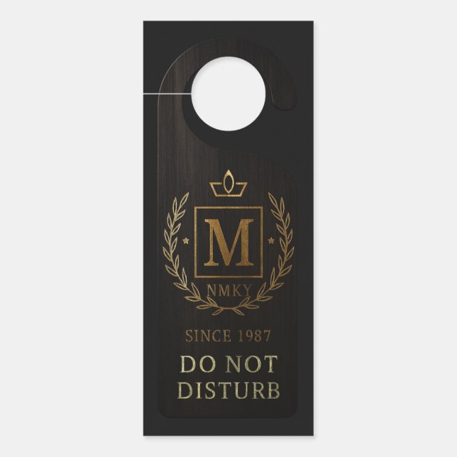 "Royal NMKY Emblem – Monogram M Crest Design" Door Hanger (Front)