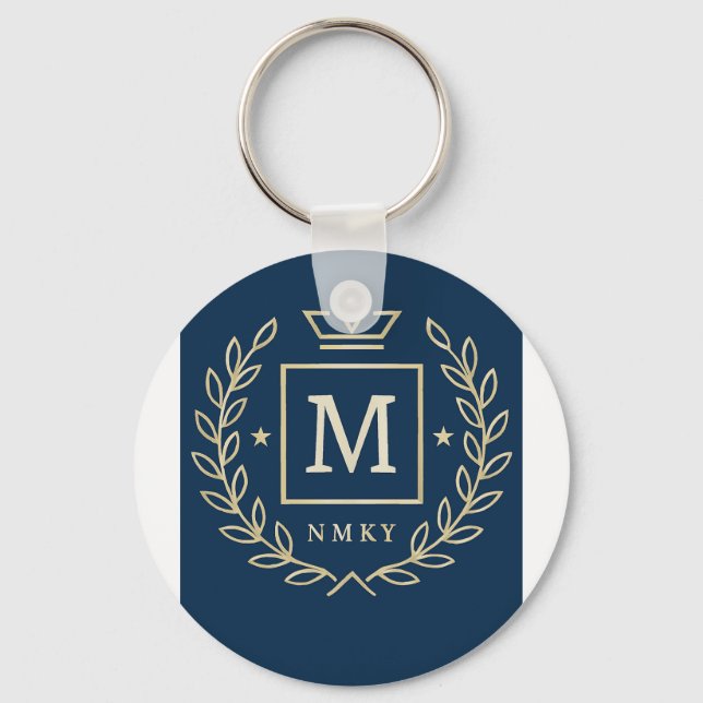 "Royal NMKY Emblem – Monogram M Crest Design" Keychain (Front)