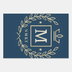 "Royal NMKY Emblem – Monogram M Crest Design" Wrapping Paper Sheet