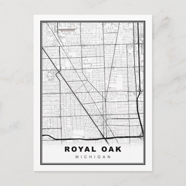 Royal Oak Map Postcard (Front)