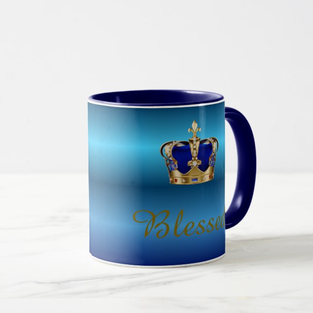 Royal ombre Mug avec Couronne (Devant droit)