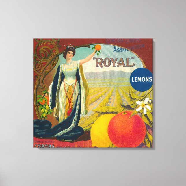 Royal Orange LabelCorona, CA Canvas Print (Front)