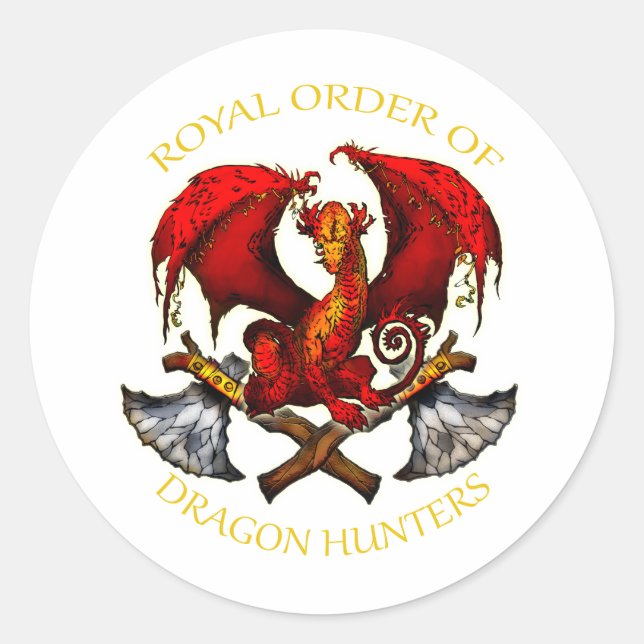 Royal Order of Dragon Hunters Classic Round Sticker (Front)
