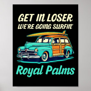 Royal Palms Beach California Surf Women Men Vintag Poster