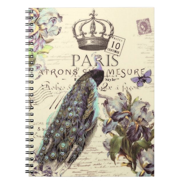 Royal Paris peacock Notebook (Front)