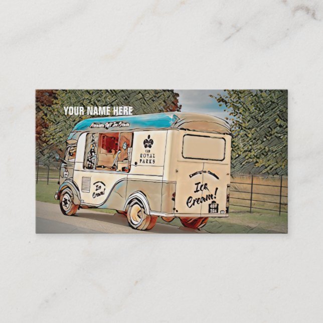 Royal Parks Vintage Ice Cream Truck Business Card (Front)
