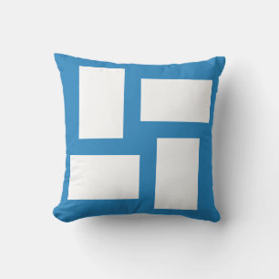 Royal Pastel Blue & White Abstract Design Throw Pillow