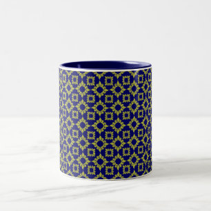 Royal Pattern Blue/Gold Two-Tone Coffee Mug