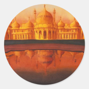 "Royal Pavillion" Taj Mahal art Classic Round Sticker