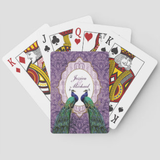 Royal Peacock (Purple) Personalized Playing Cards