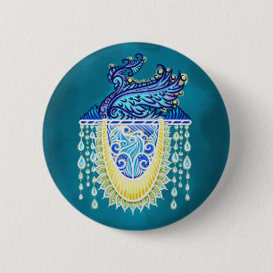 Royal Peacock Radiance 2 Inch Round Button