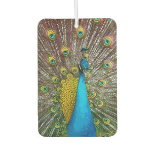Royal Peacock with Teal Gold and Blue Plumage Air Freshener