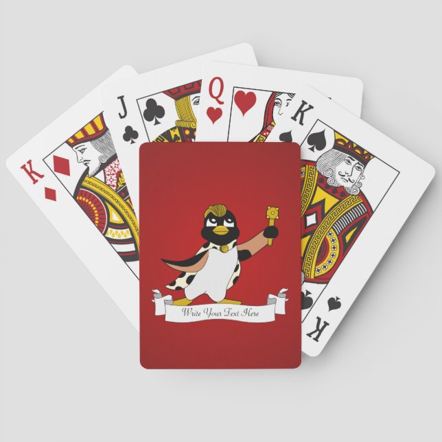 Royal penguin cartoon playing cards (Back)
