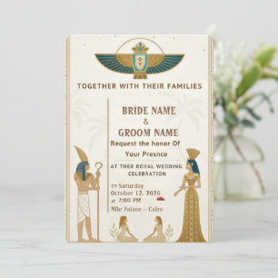 Royal Pharaonic Wedding Invitations 