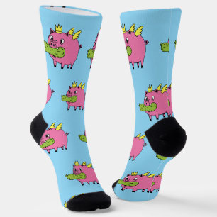 Royal Pickle Pig Socks   Funny Fantasy Creature